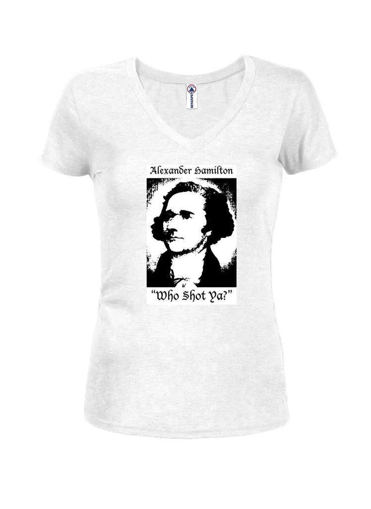 Alexander Hamilton Who Shot Ya? Juniors V Neck T-Shirt product image 2