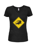 Alligator Crossing Juniors V Neck T-Shirt product image 1