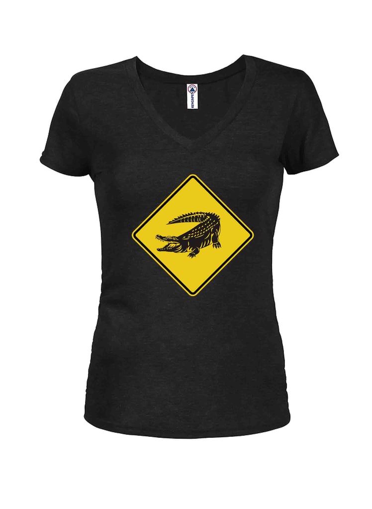 Alligator Crossing Juniors V Neck T-Shirt product image 1
