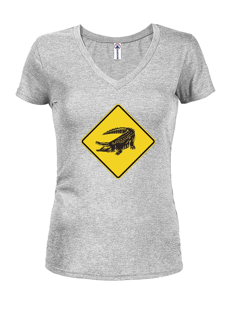 Alligator Crossing Juniors V Neck T-Shirt product image 3
