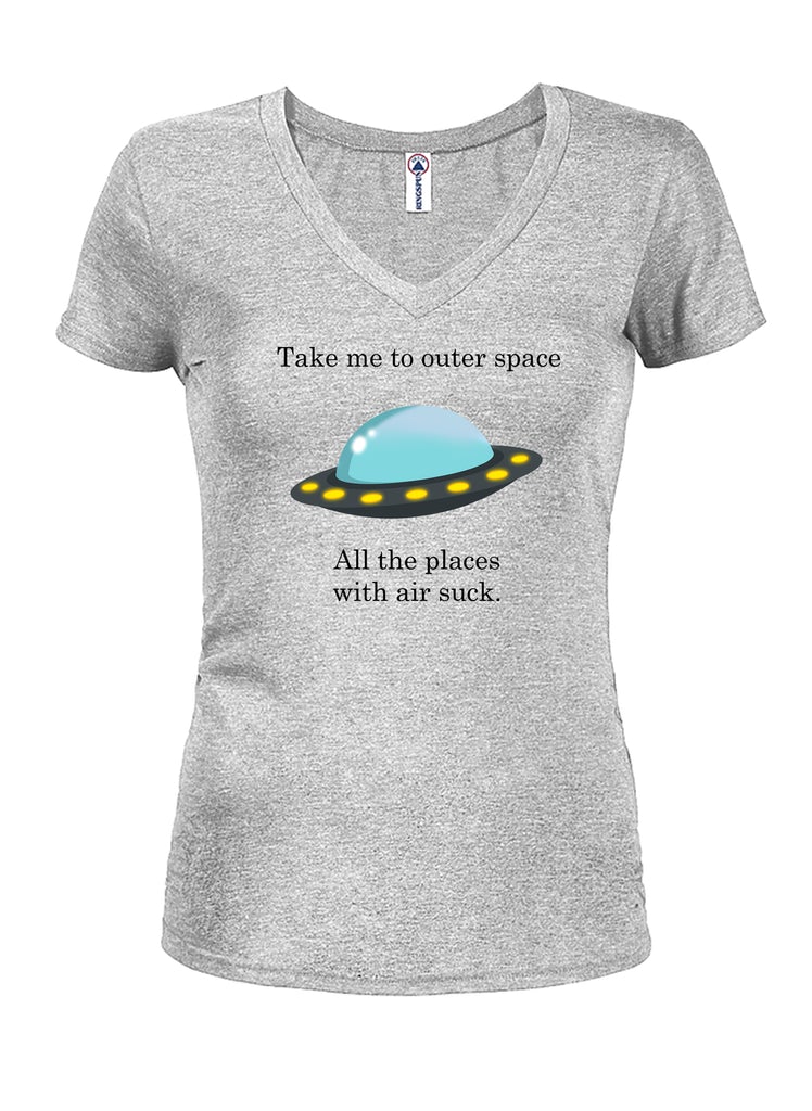 All the places with air suck Juniors V Neck T-Shirt product image 3