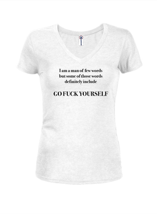 A man of few words Juniors V Neck T-Shirt product image 2