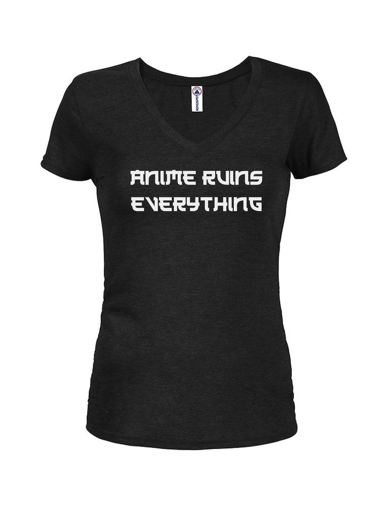 Anime Ruins Everything Juniors V Neck T-Shirt product image 1