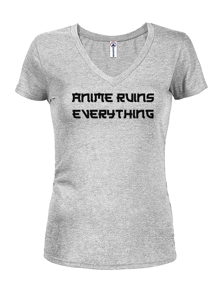 Anime Ruins Everything Juniors V Neck T-Shirt product image 3