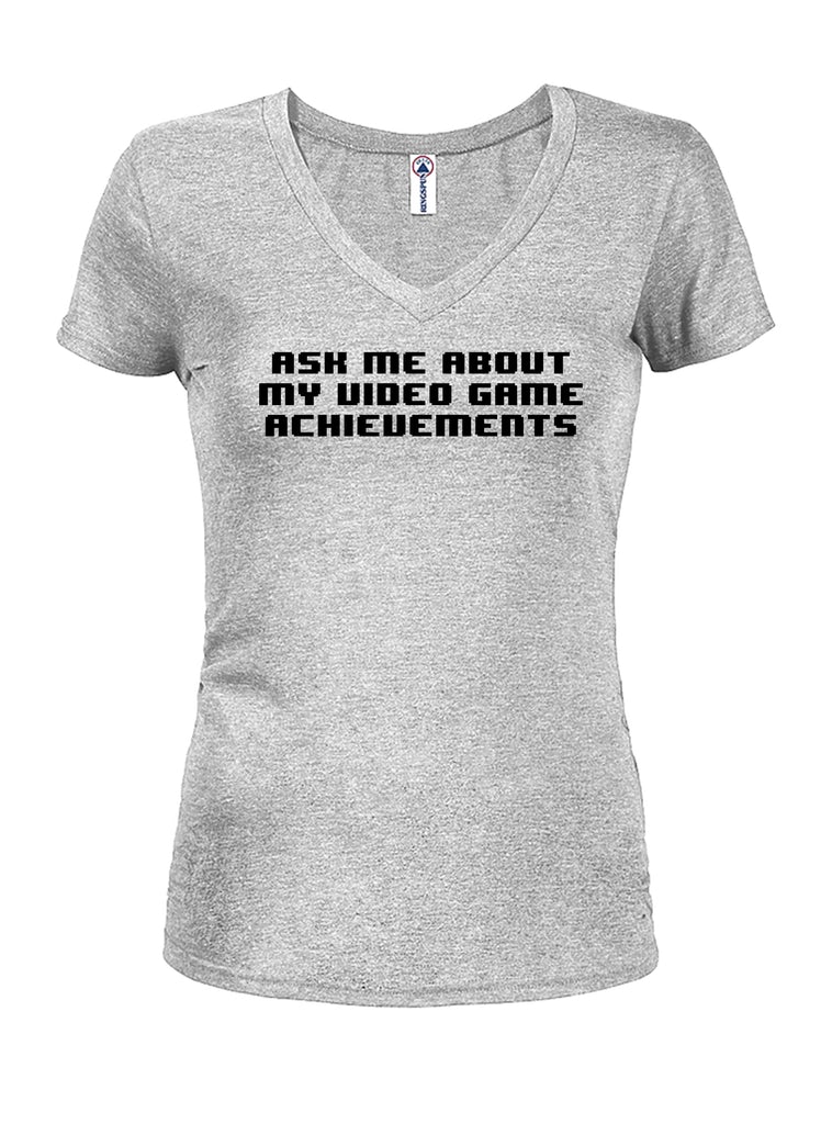Ask me about my video game achievements Juniors V Neck product image 3