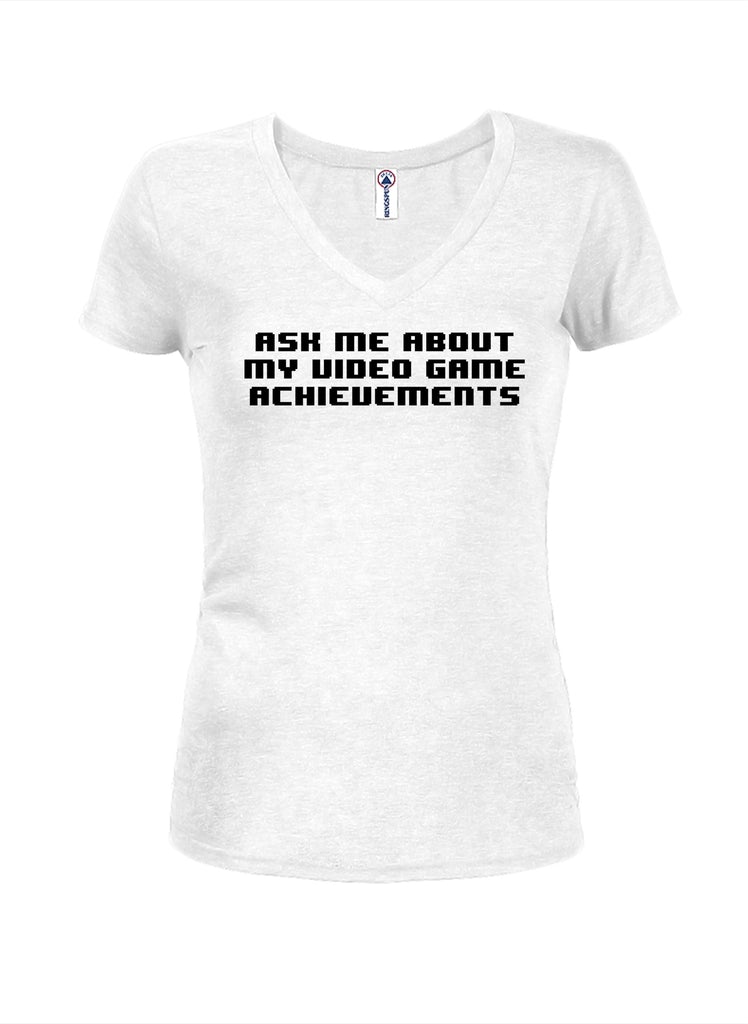 Ask me about my video game achievements Juniors V Neck product image 2
