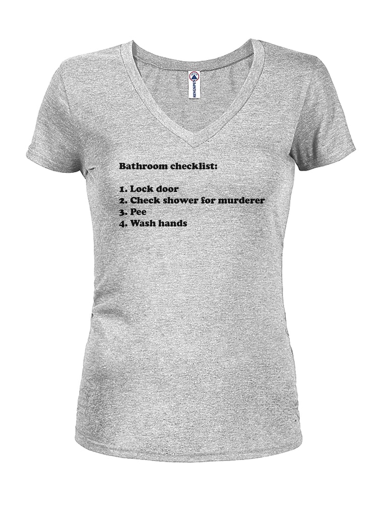 Bathroom Checklist Juniors V Neck T-Shirt product image 3