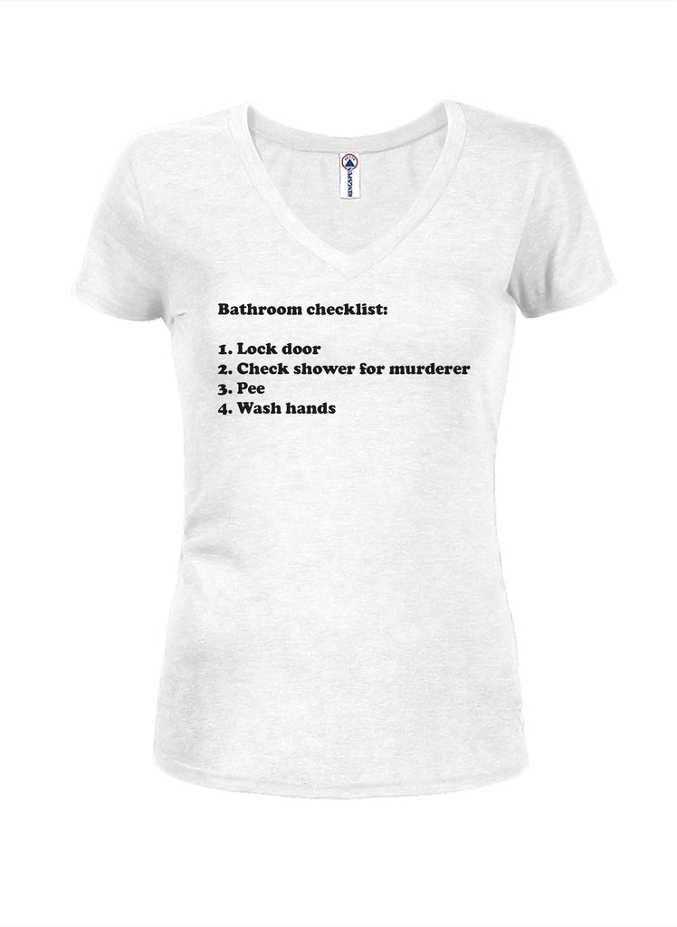 Bathroom Checklist Juniors V Neck T-Shirt product image 2