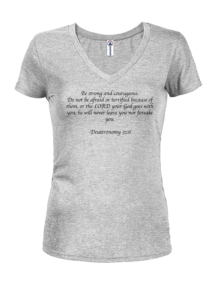 Be strong and courageous Juniors V Neck T-Shirt product image 3