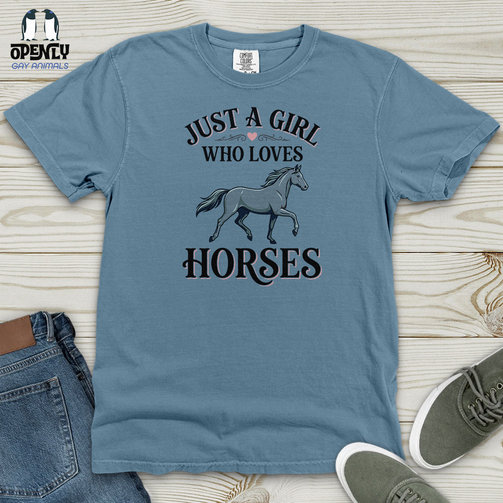Just A Girl Who Loves Horses Heavy Cotton Comfort Colors Tee product image 10