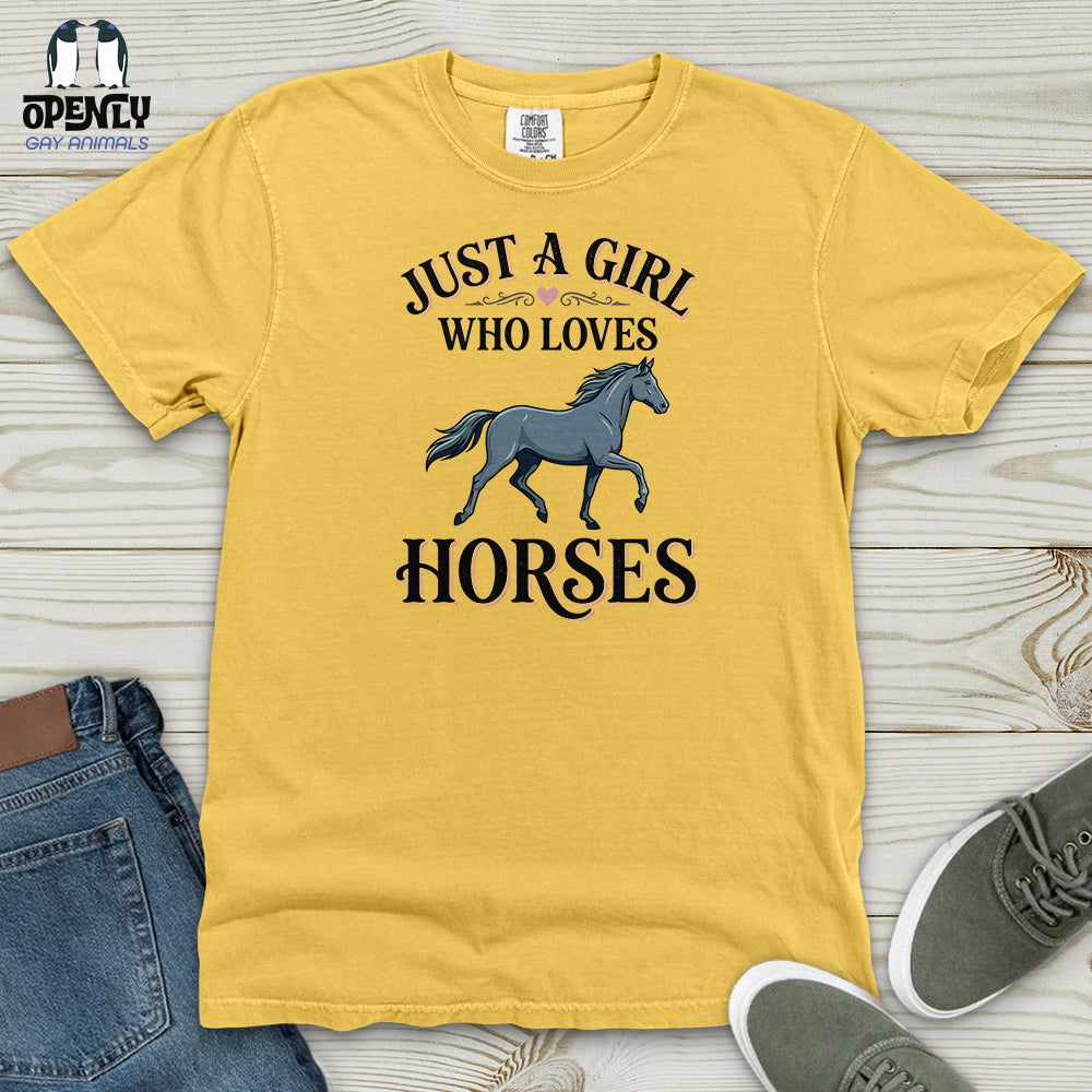 Just A Girl Who Loves Horses Heavy Cotton Comfort Colors Tee product image 4