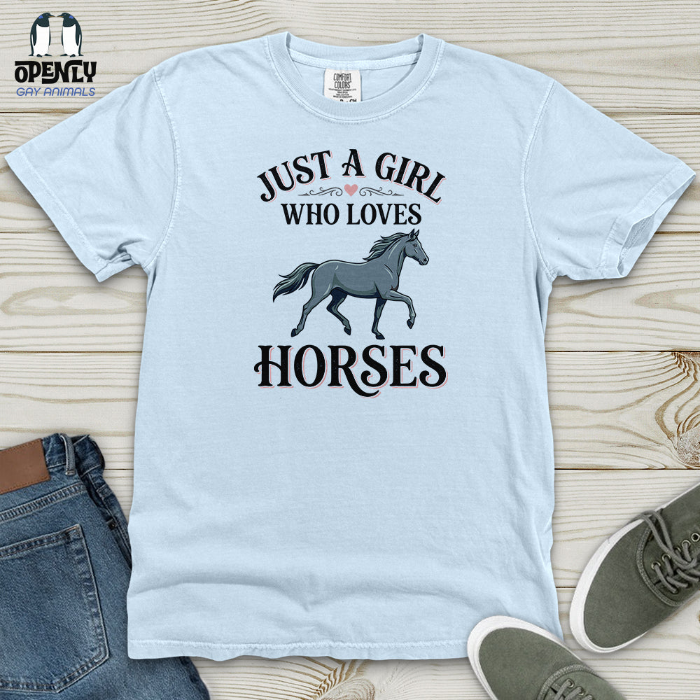 Just A Girl Who Loves Horses Heavy Cotton Comfort Colors Tee product image 2