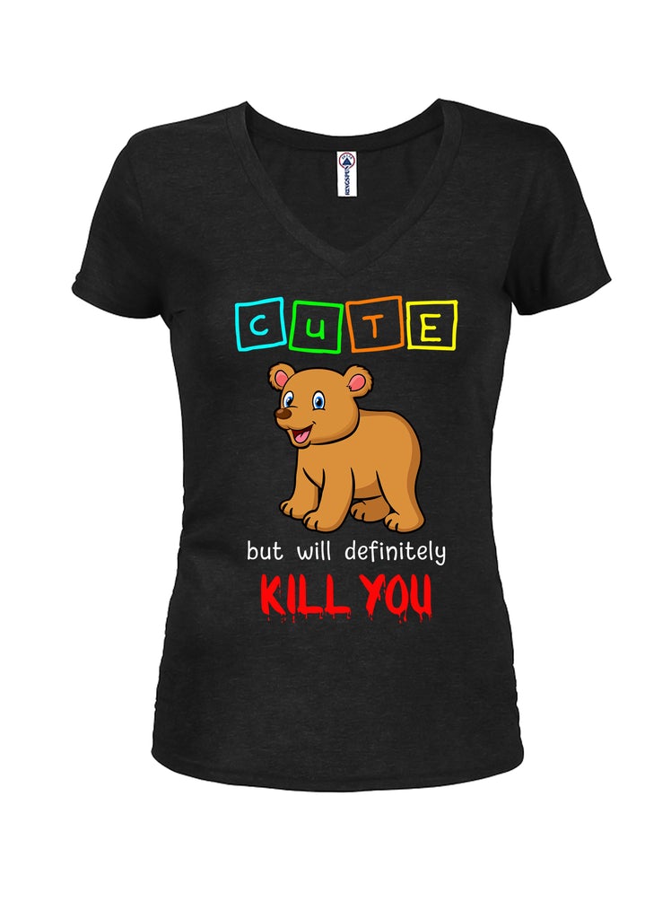 Cute but will definitely KILL YOU Juniors V Neck T-Shirt product image 1