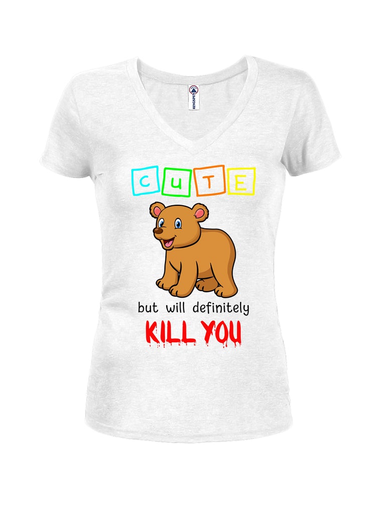 Cute but will definitely KILL YOU Juniors V Neck T-Shirt product image 2