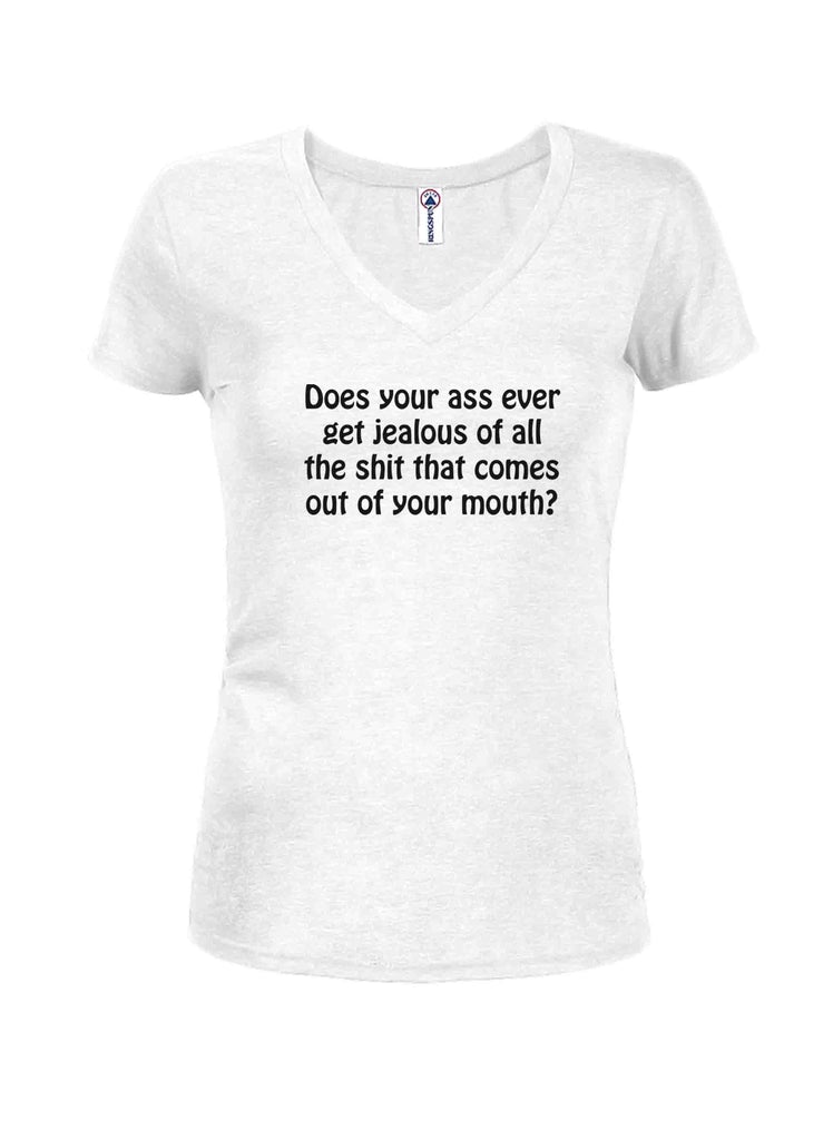 Does your ass ever get jealous Juniors V Neck T-Shirt product image 2