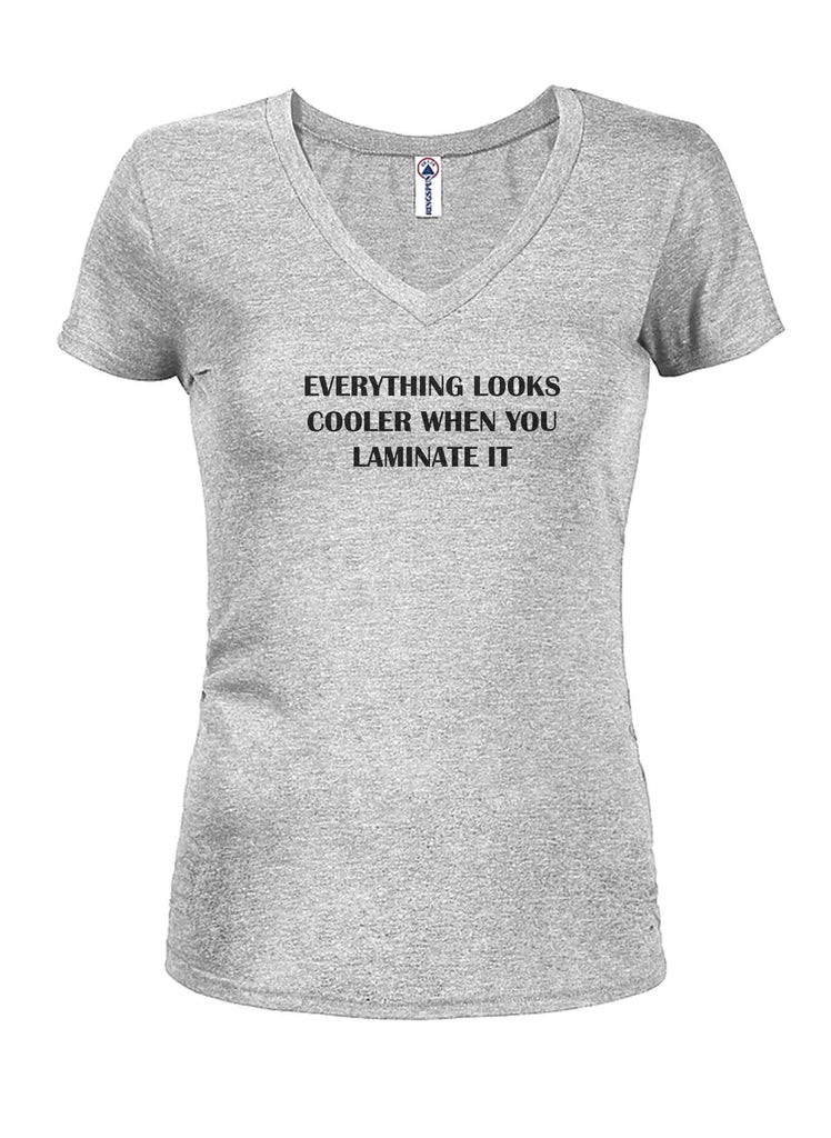 Everything looks cooler when you laminate it Juniors V Neck product image 3