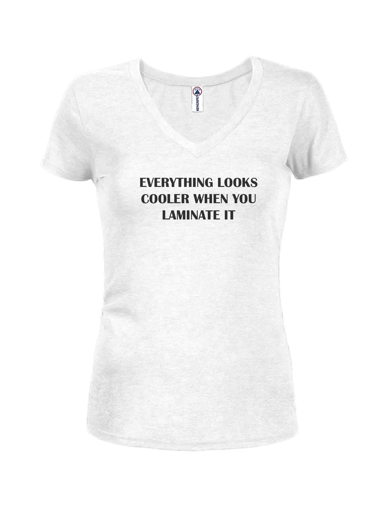 Everything looks cooler when you laminate it Juniors V Neck product image 2
