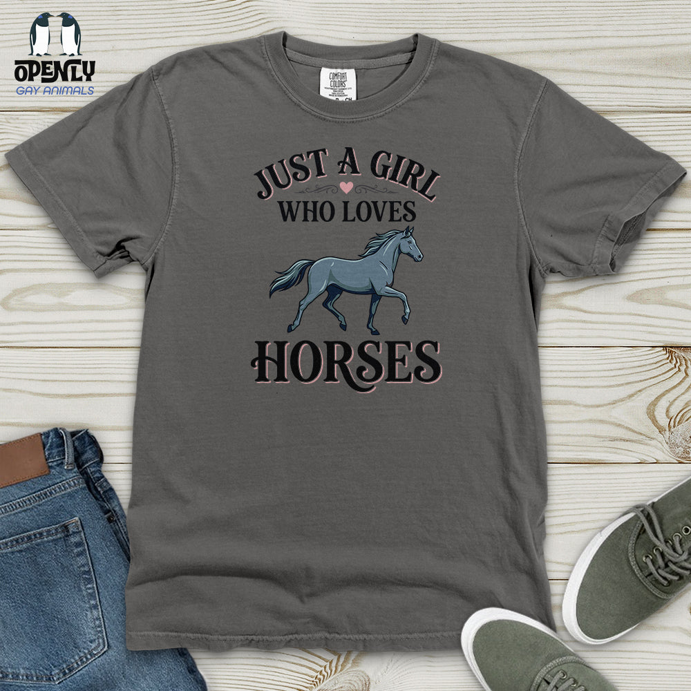 Just A Girl Who Loves Horses Heavy Cotton Comfort Colors Tee product image 9