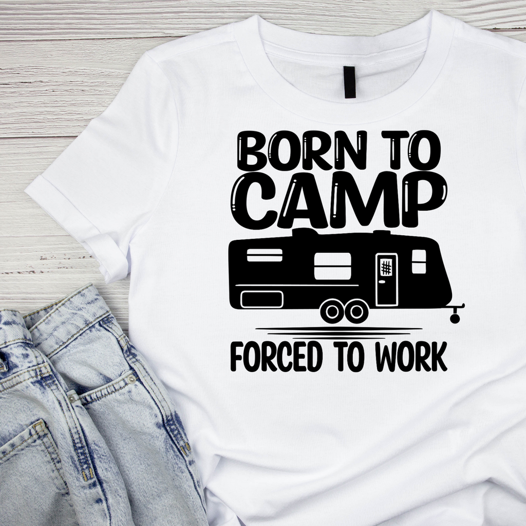 Born To Camp Forced To Work T-Shirt| Funny Campfire product image 3