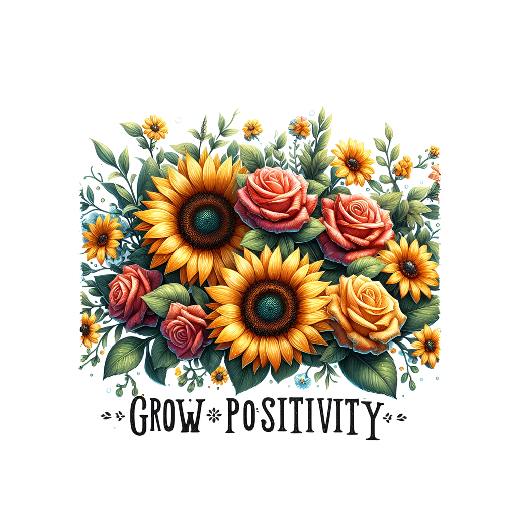 Grow Positivity T-Shirt | Graphic Tee | Gardening Printed product image 2