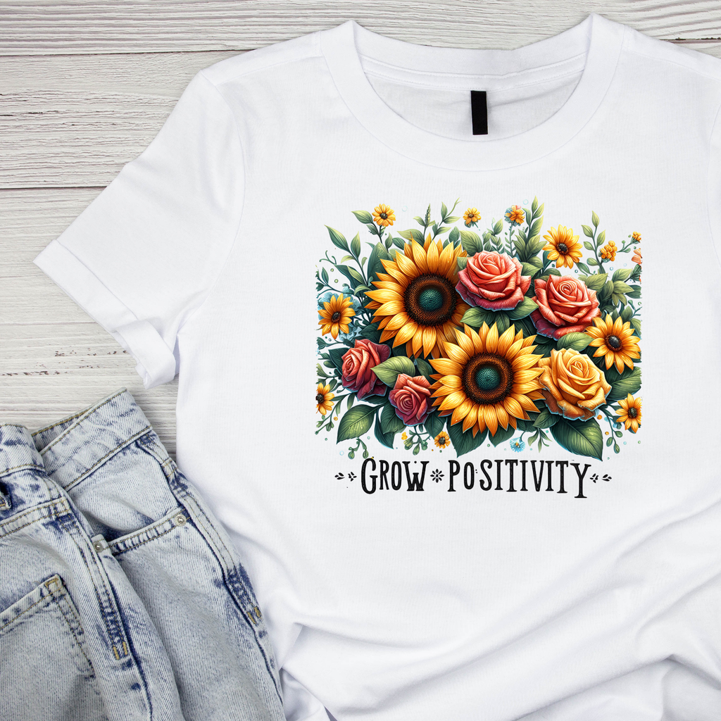 Grow Positivity T-Shirt | Graphic Tee | Gardening Printed product image 1
