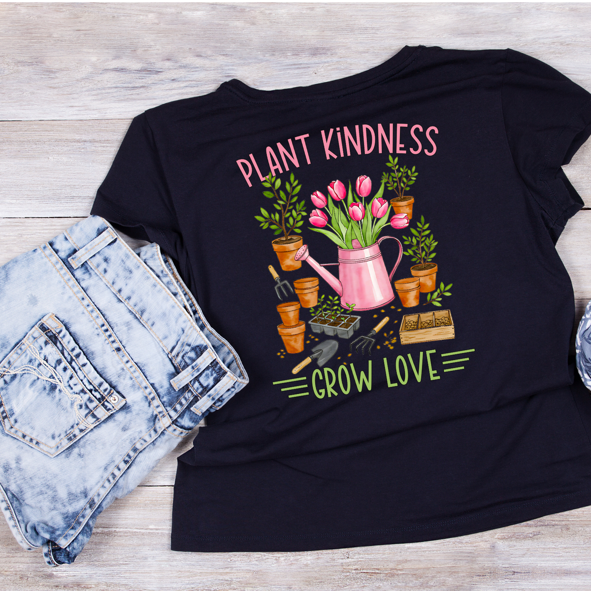 Plant Kindness Grow Love T-Shirt | Gardening Graphic Tee product image 4
