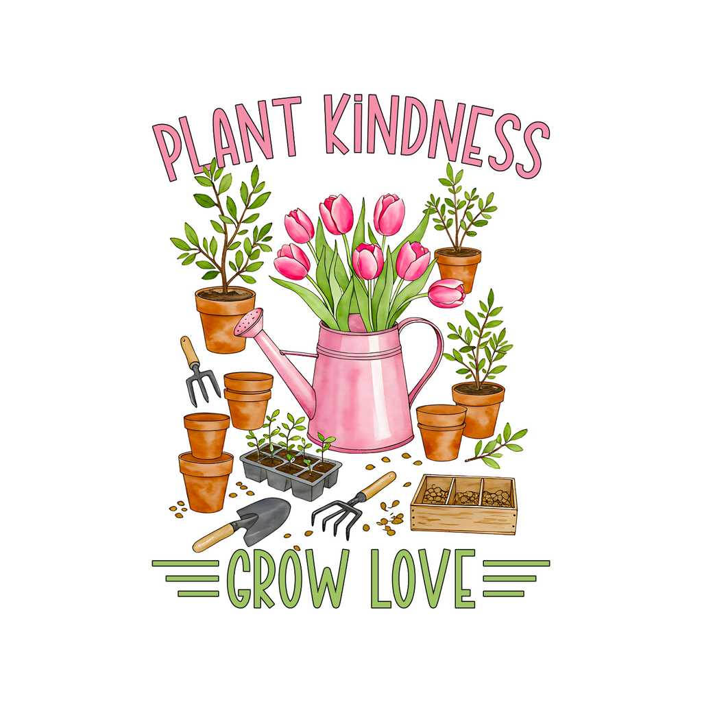 Plant Kindness Grow Love T-Shirt | Gardening Graphic Tee product image 2