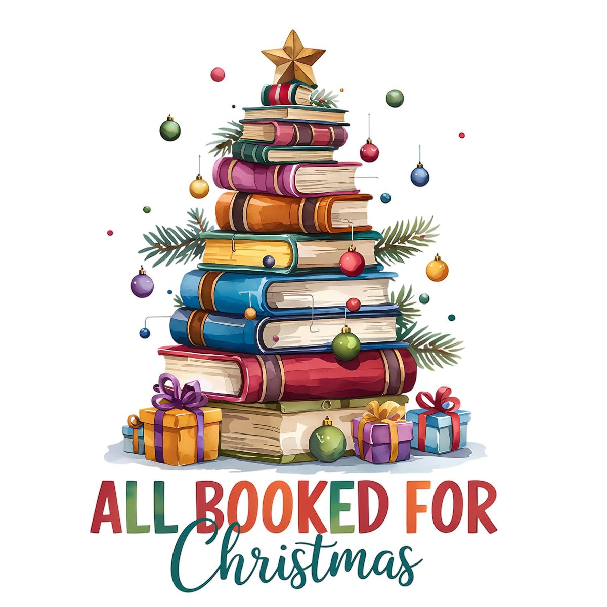 All Booked For Christmas T-shirt product image 1