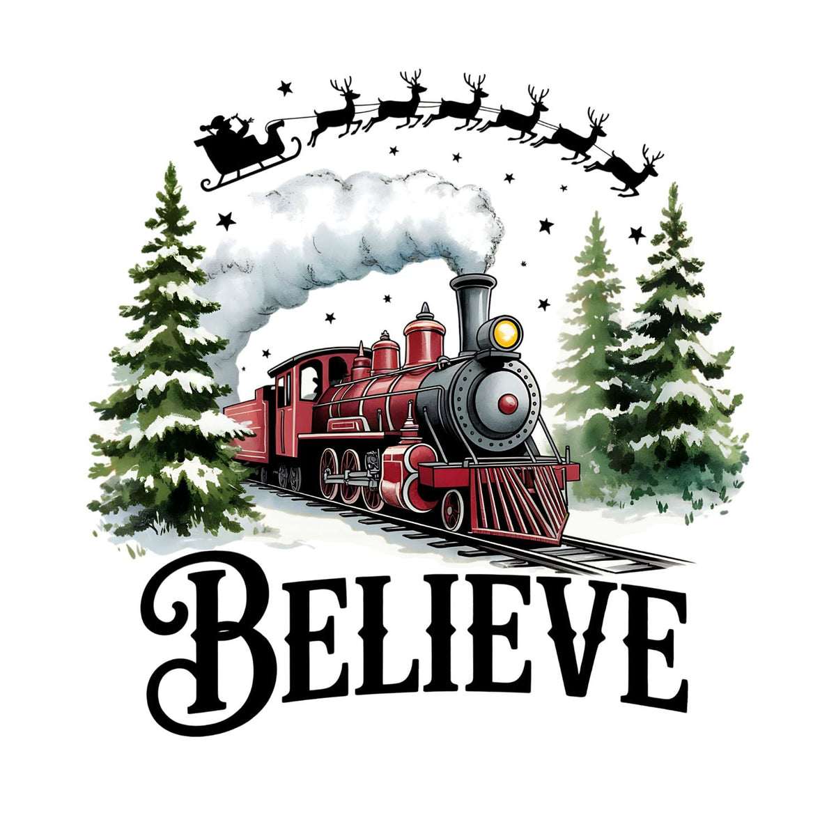 Believe Train Christmas T-shirt product image 2