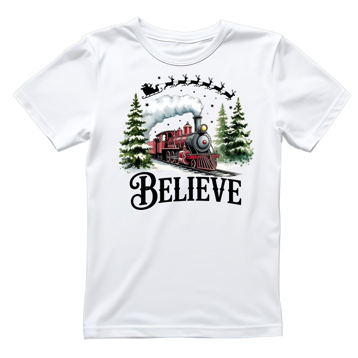 Believe Train Christmas T-shirt product image 1