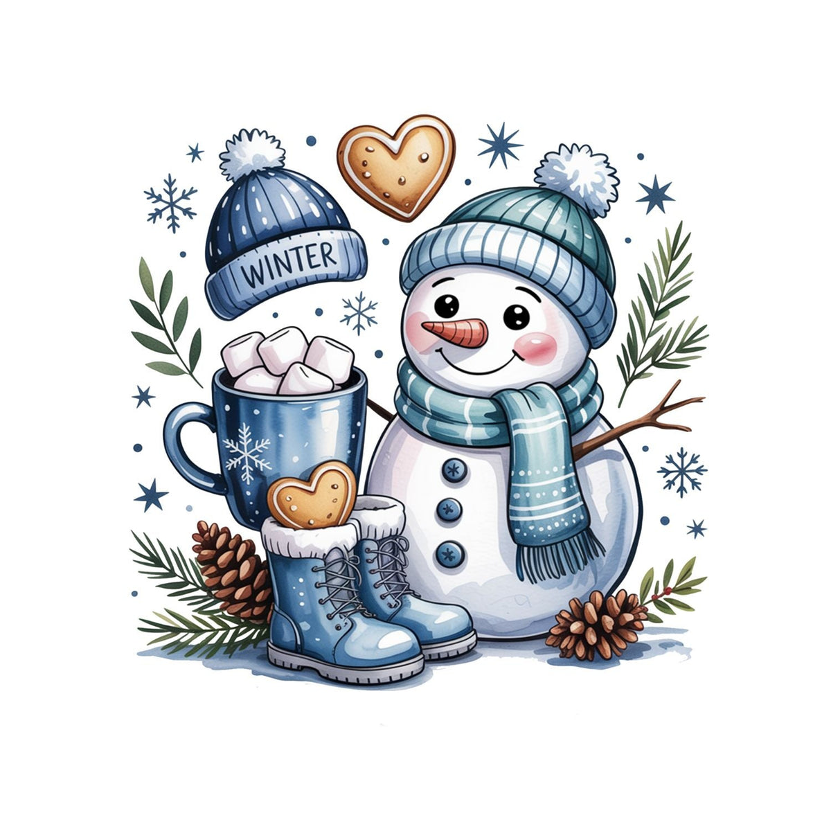 Blue Snowman T-shirt product image 2