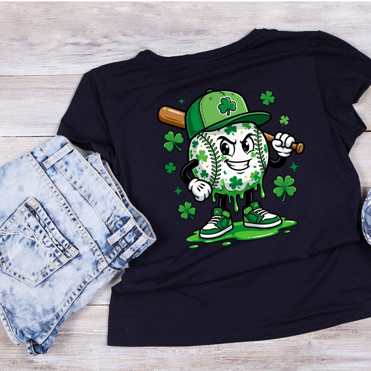 Baseball Shamrock T-shirt | St Patrick’s Day product image 3
