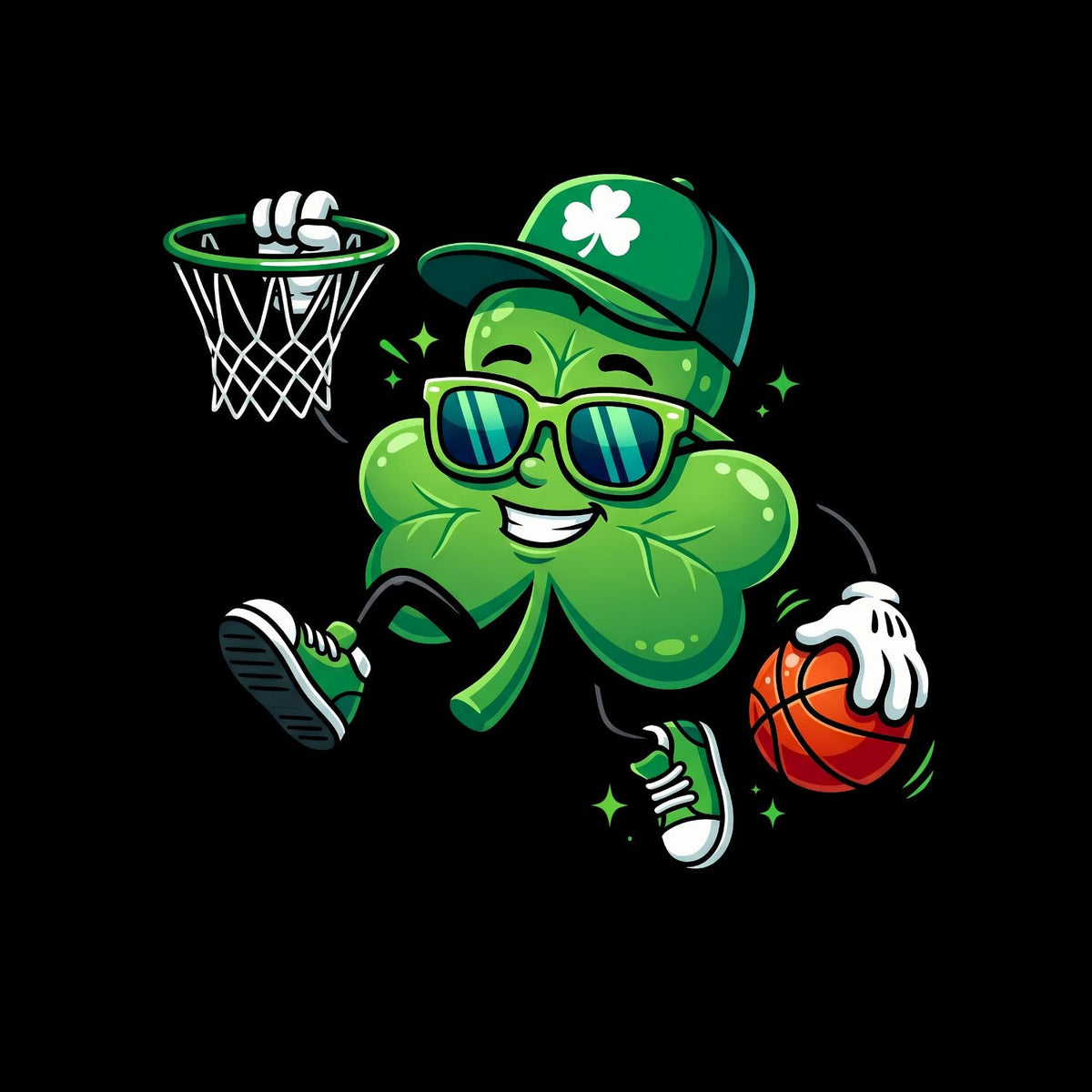 Basketball Dunking Shamrock T-shirt | St Patrick’s Day product image 5