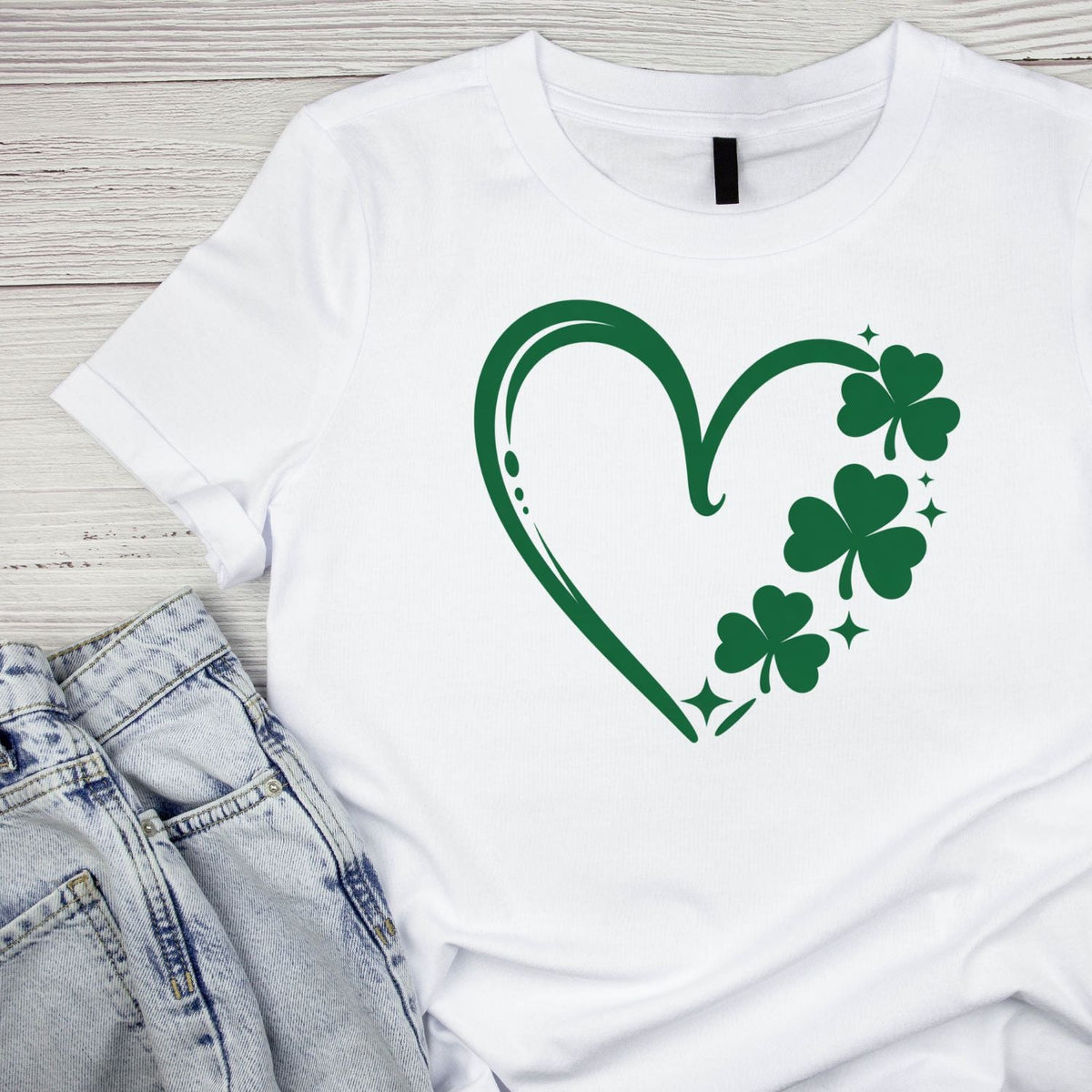 (Shamrock Hear St. Patrick’s Day T-shirt | St | | Graphic product image 1