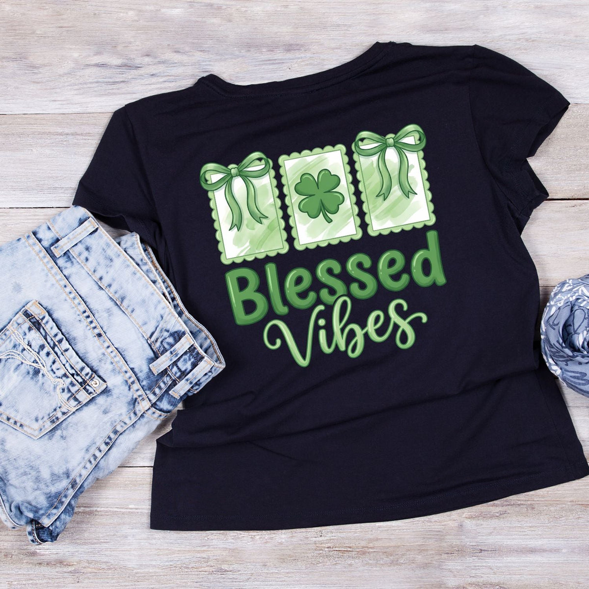 Blessed Vibes St. Patrick’s Day T-shirt | St | Shamrock product image 4