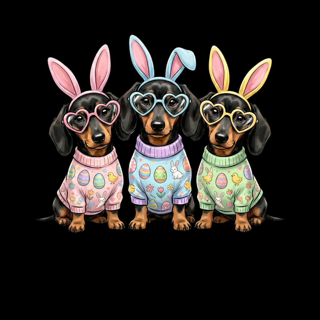 Dachshund Easter Bunny T-shirt | Graphic Tee | Printed product image 5