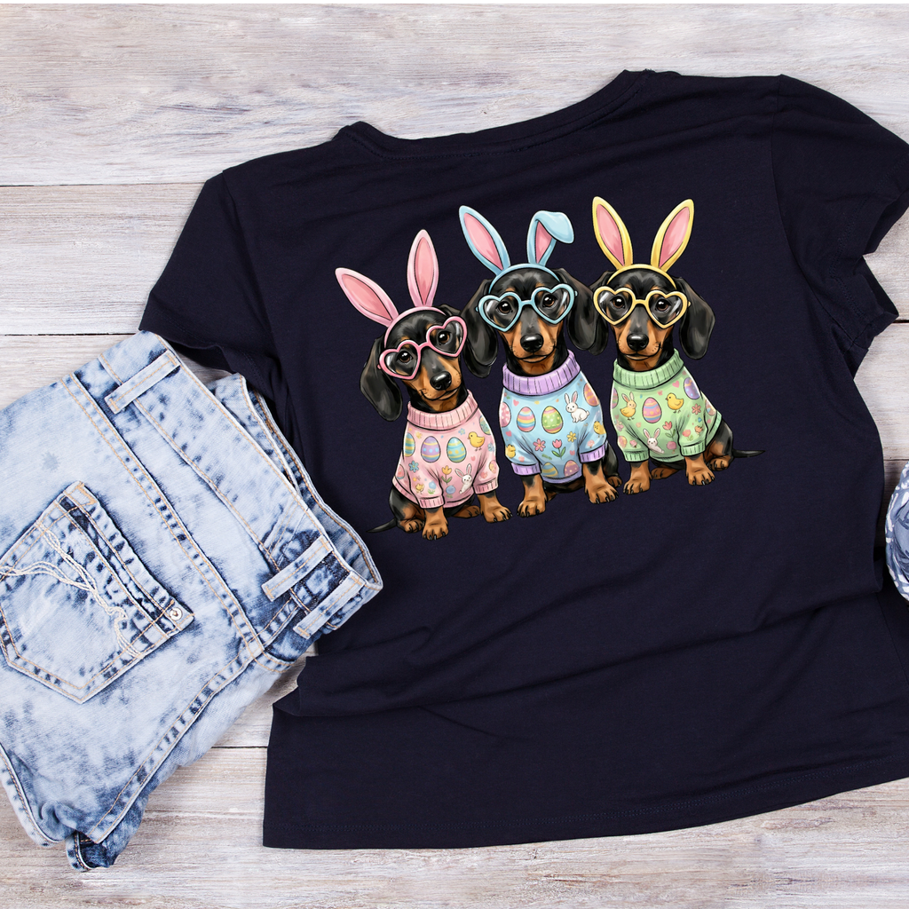 Dachshund Easter Bunny T-shirt | Graphic Tee | Printed product image 4
