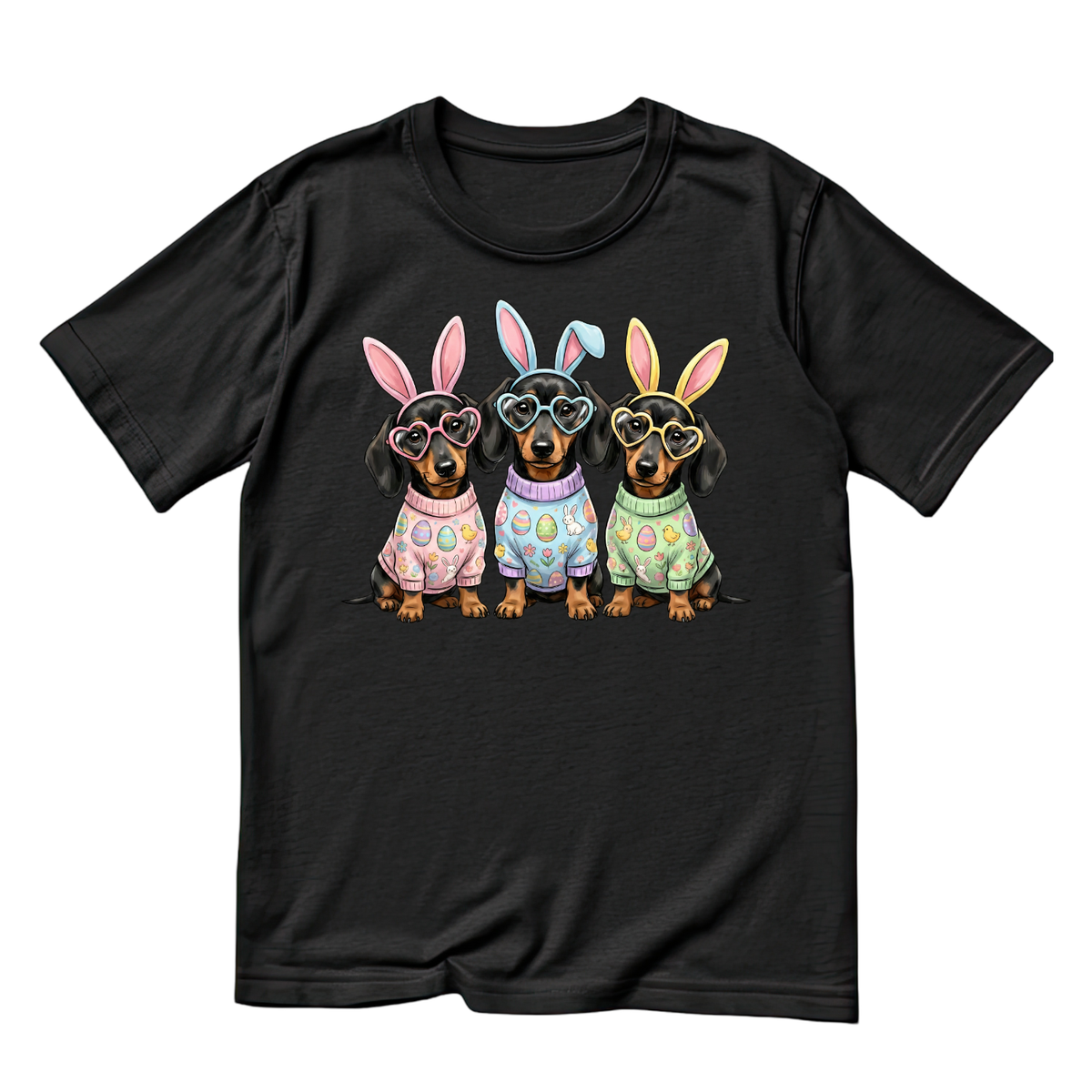 Dachshund Easter Bunny T-shirt | Graphic Tee | Printed product image 6