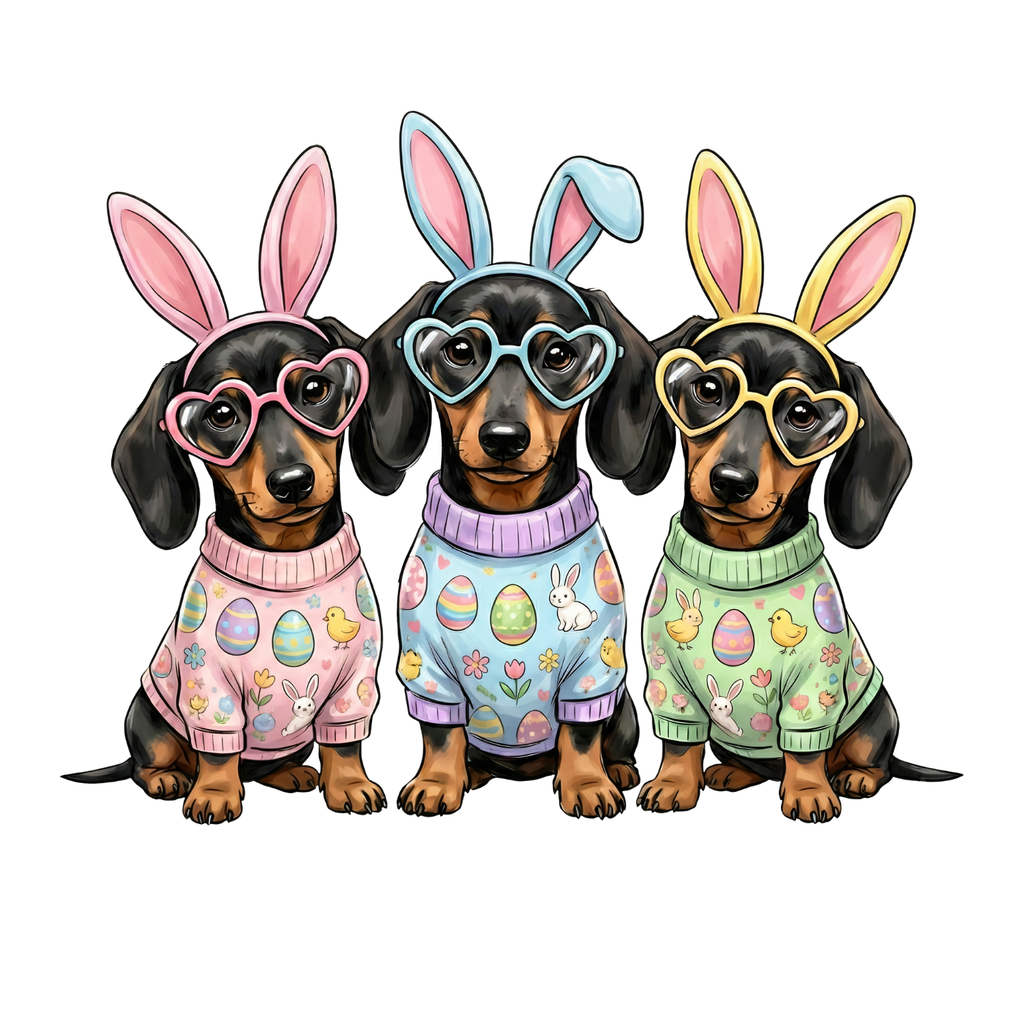 Dachshund Easter Bunny T-shirt | Graphic Tee | Printed product image 2