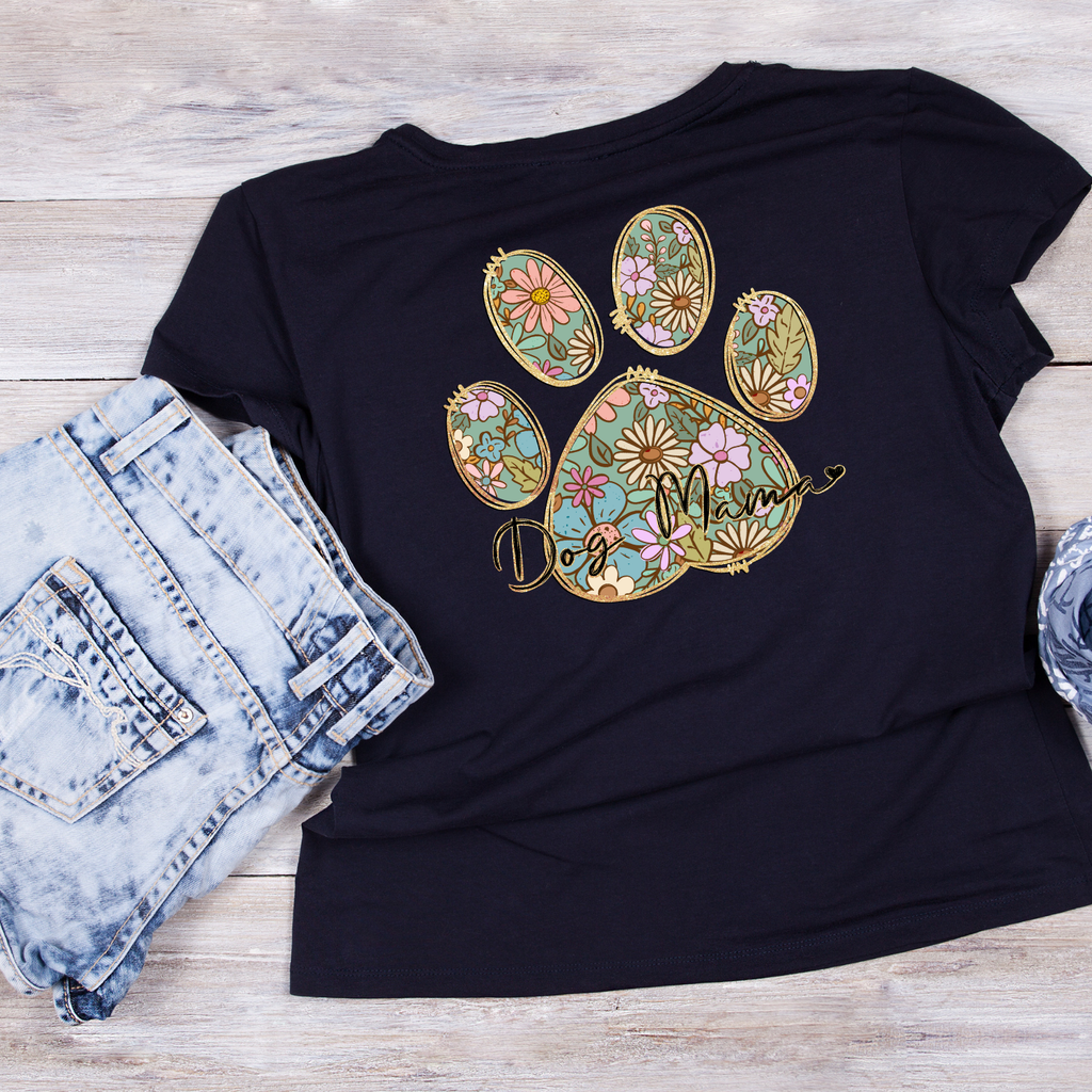Boho Floral Dog Mom T-shirt | Graphic Tee | Printed Shirt product image 4