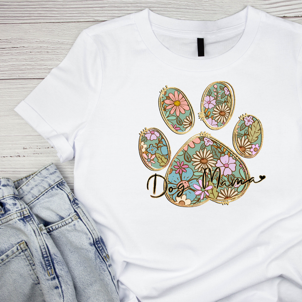 Boho Floral Dog Mom T-shirt | Graphic Tee | Printed Shirt product image 1