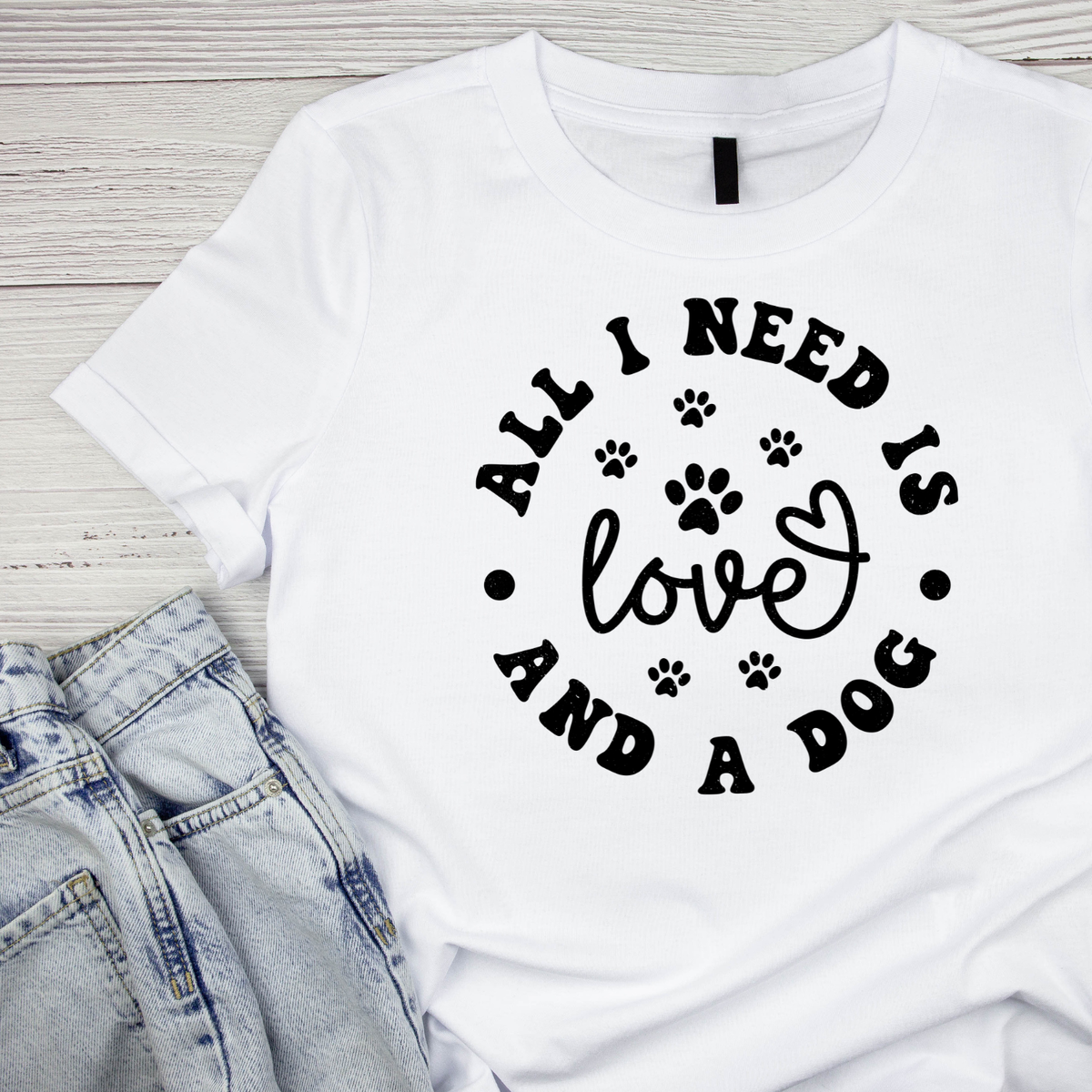 All I Need Is Love And A Dog T-shirt | Graphic Tee product image 1