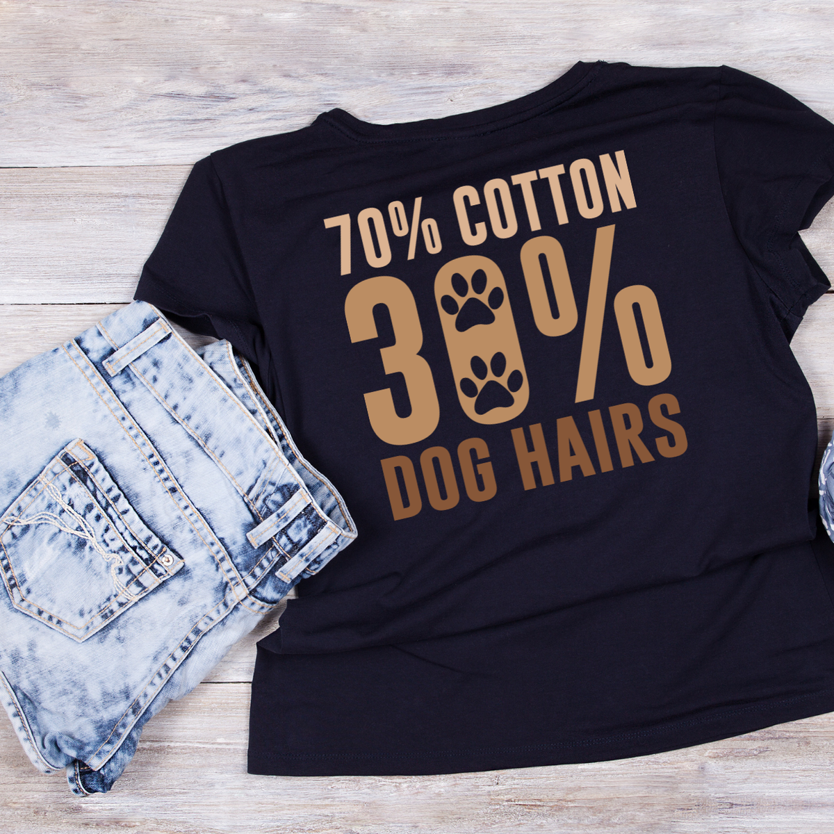 70% Cotton 30% Dog Hairs Paw T-shirt | Graphic Tee product image 3