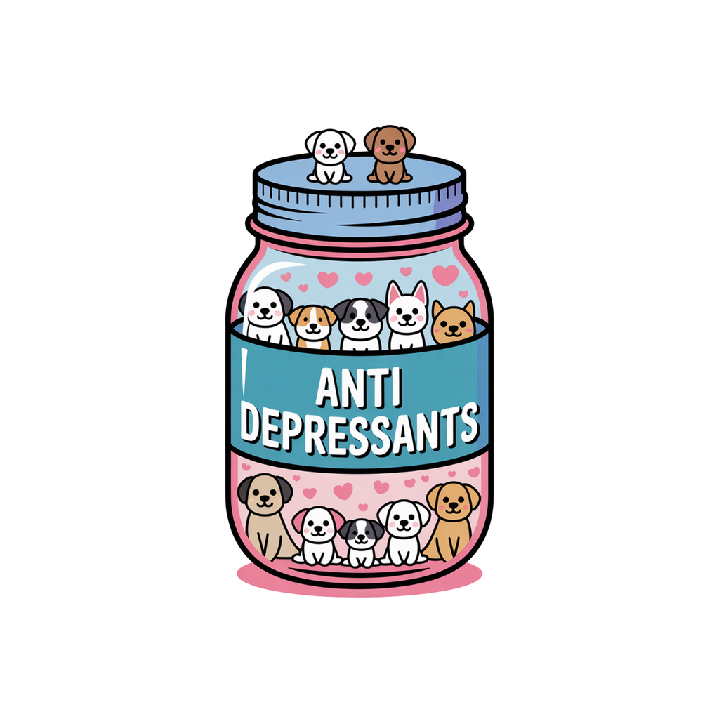 Dog Anti Depressants Pill Bottle T-shirt | Graphic Tee product image 2