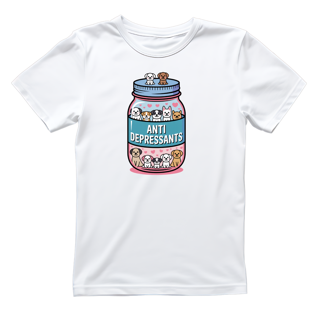 Dog Anti Depressants Pill Bottle T-shirt | Graphic Tee product image 3