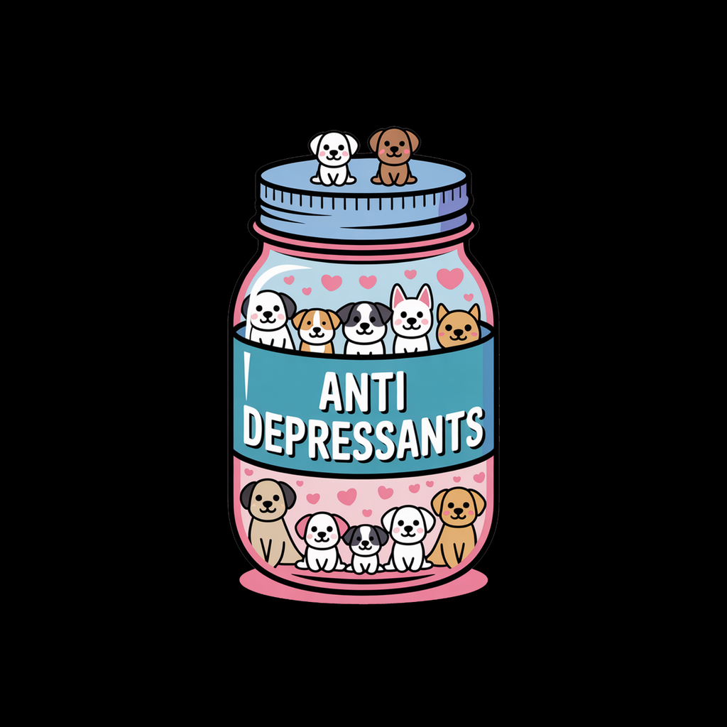 Dog Anti Depressants Pill Bottle T-shirt | Graphic Tee product image 5