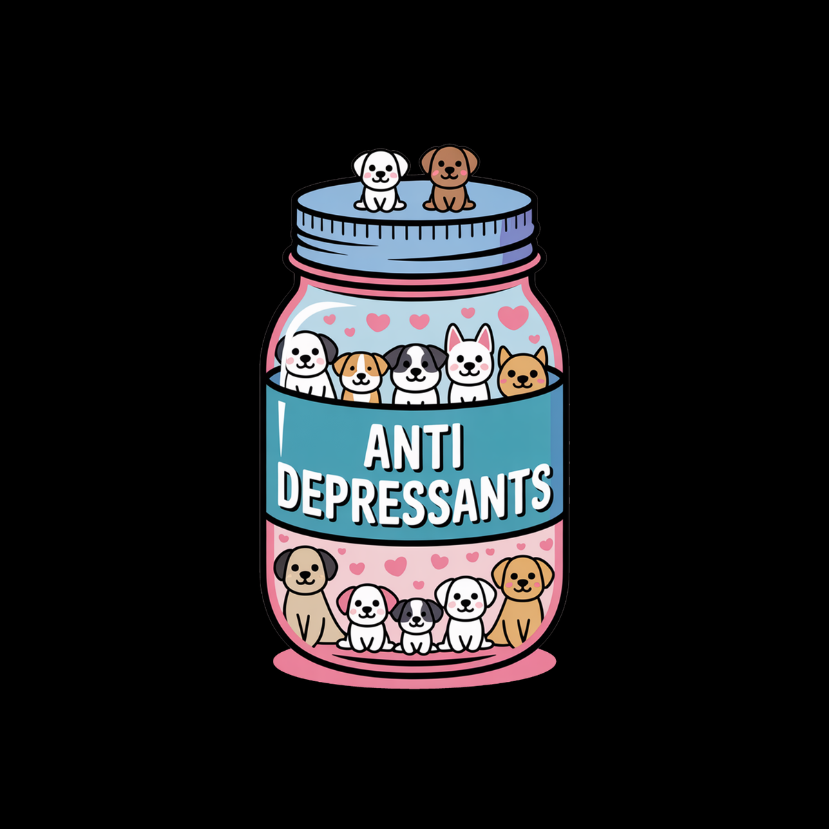 Dog Anti Depressants Pill Bottle T-shirt | Graphic Tee product image 5