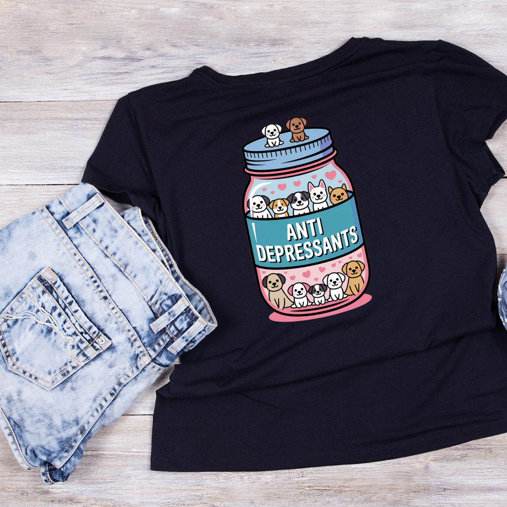 Dog Anti Depressants Pill Bottle T-shirt | Graphic Tee product image 4