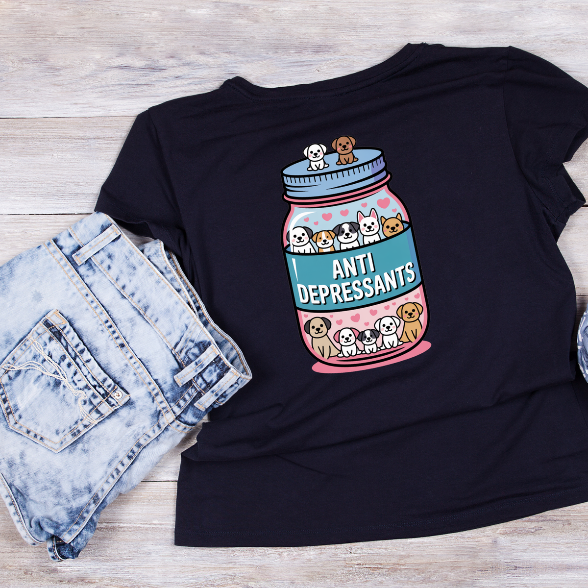 Dog Anti Depressants Pill Bottle T-shirt | Graphic Tee product image 4