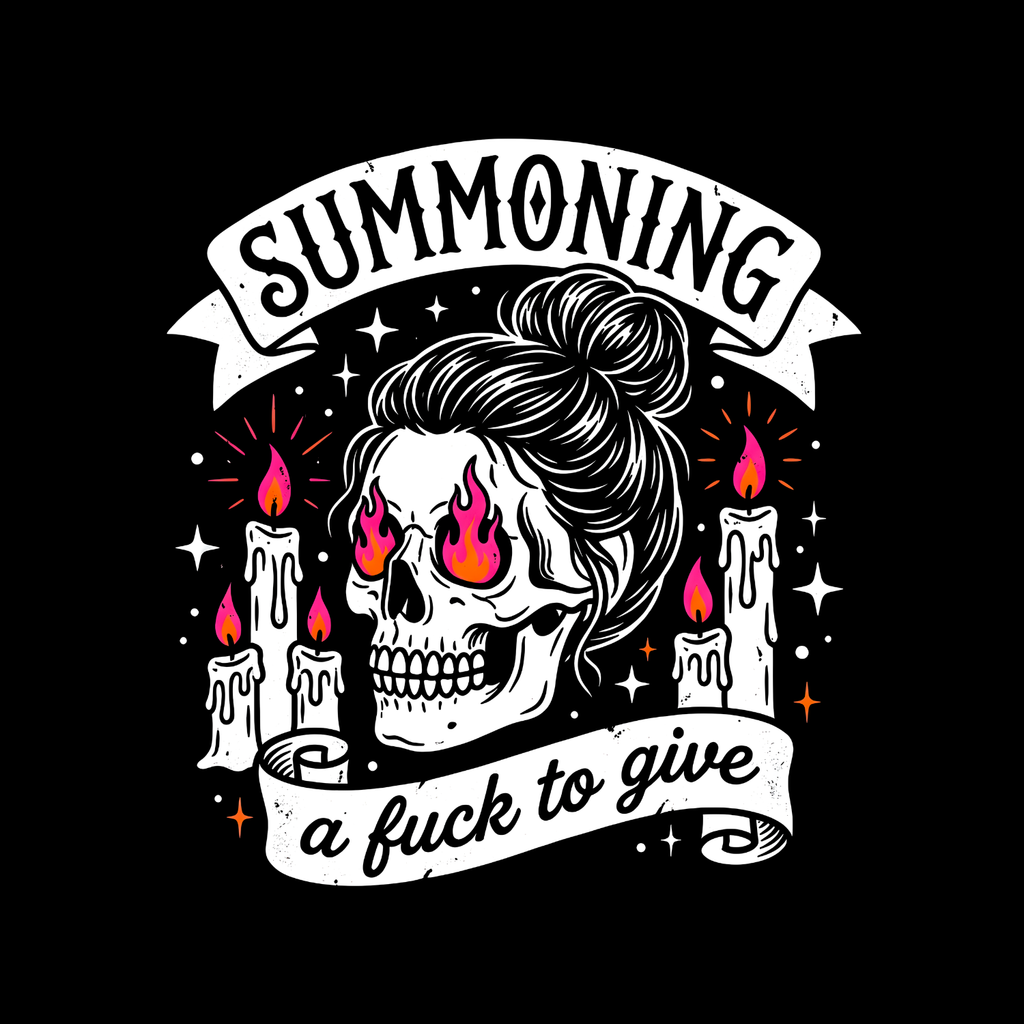 Summoning A Fuck To Give T-Shirt| Roses Skull | Women’s product image 2